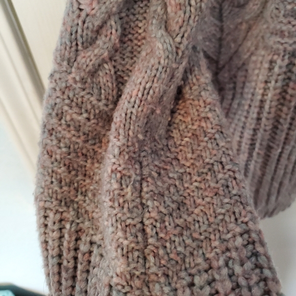 49. Express Pastel Knit Turtle Neck Sweater Lace Up Sleeve Size M - Picture 9 of 11